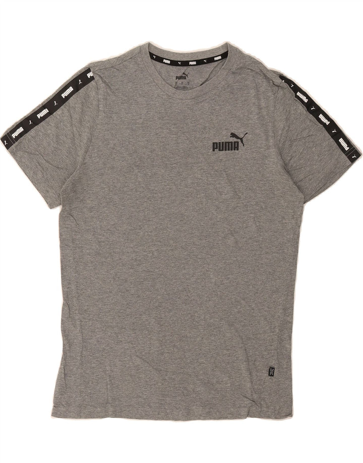 PUMA Mens Graphic T-Shirt Top Small Grey Flecked Cotton Vintage Puma and Second-Hand Puma from Messina Hembry 