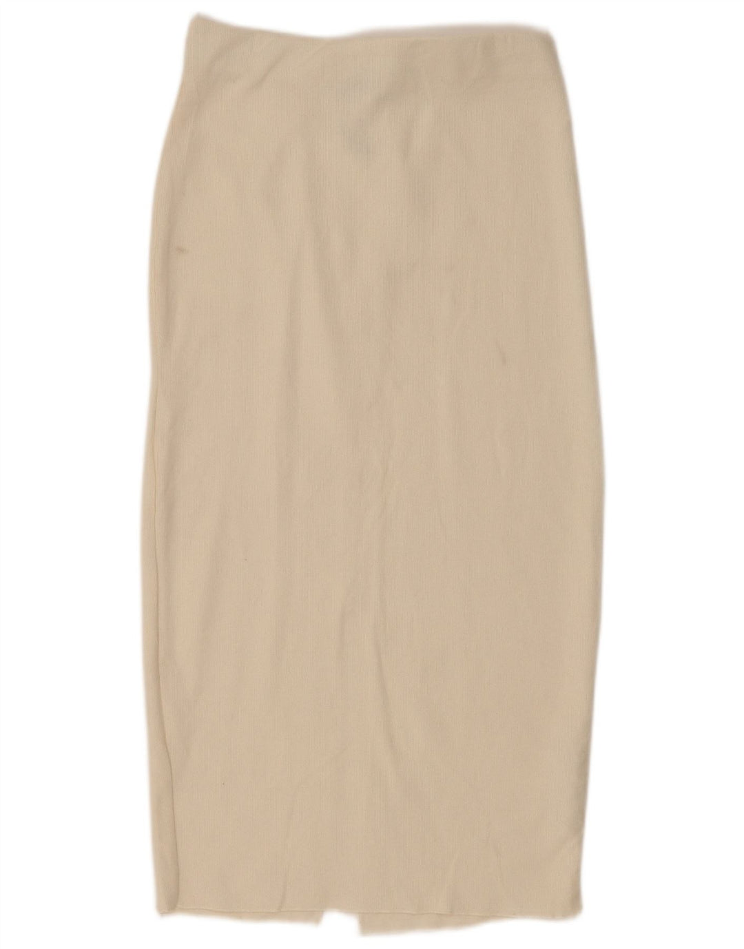Zara Mujer Falda Midi Pequeña W26 Algodón Blanco Roto