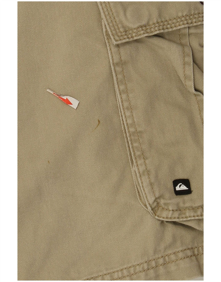 Quiksilver Pantalones cortos tipo cargo para hombre W34 Large Khaki Cotton
