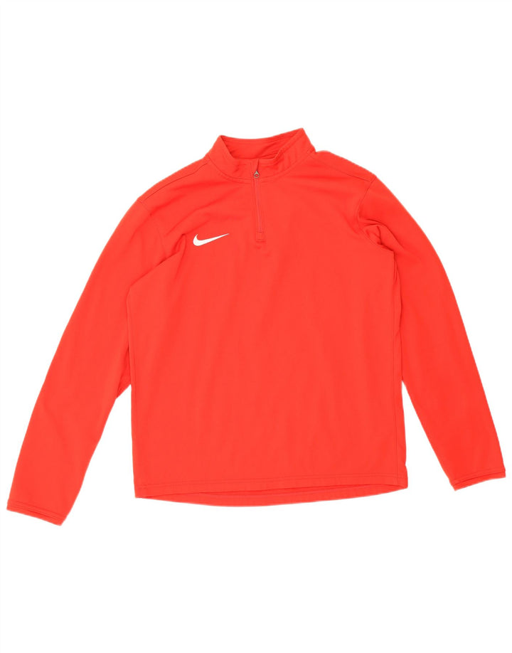 Nike Dri Fit - Chándal con cremallera y cuello para niños, 13-14 años, XL, rojo