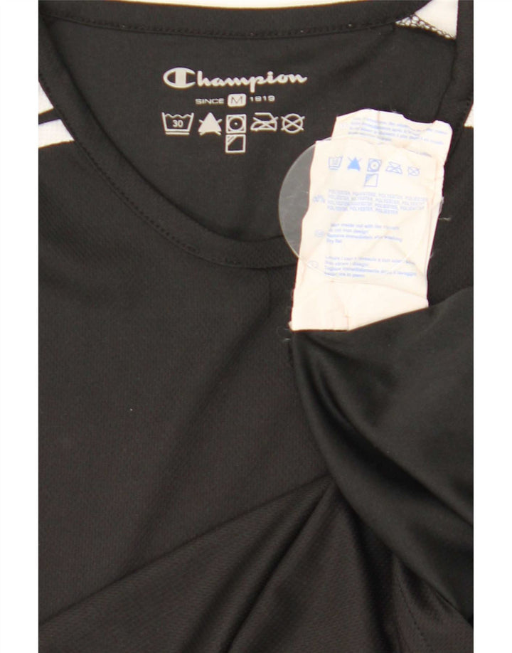 Champion Camiseta para mujer Top UK 40 Mediano Negro Colorblock Poliéster