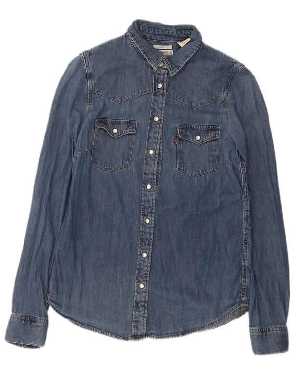 Levi's Camisa vaquera de ajuste clásico para mujer UK 6 XS Azul