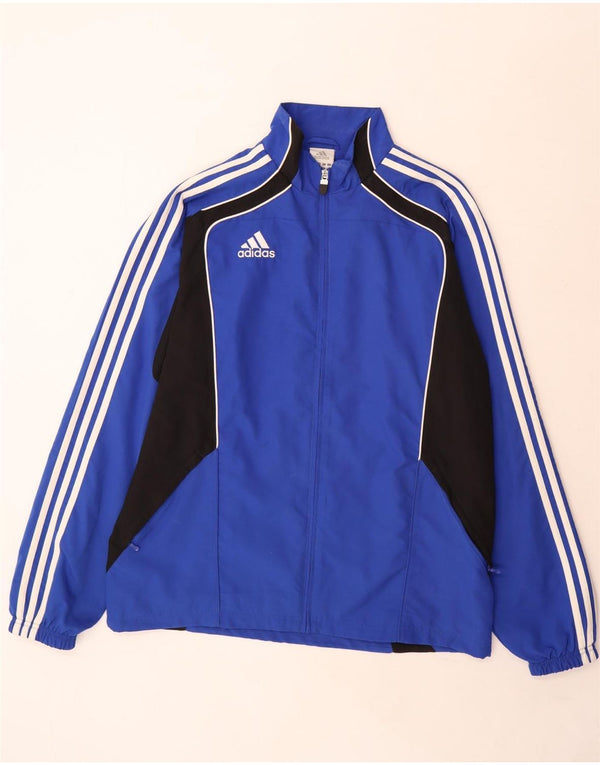 Adidas Chaqueta impermeable para hombre UK 42/44 Large Azul Colorblock Poliéster