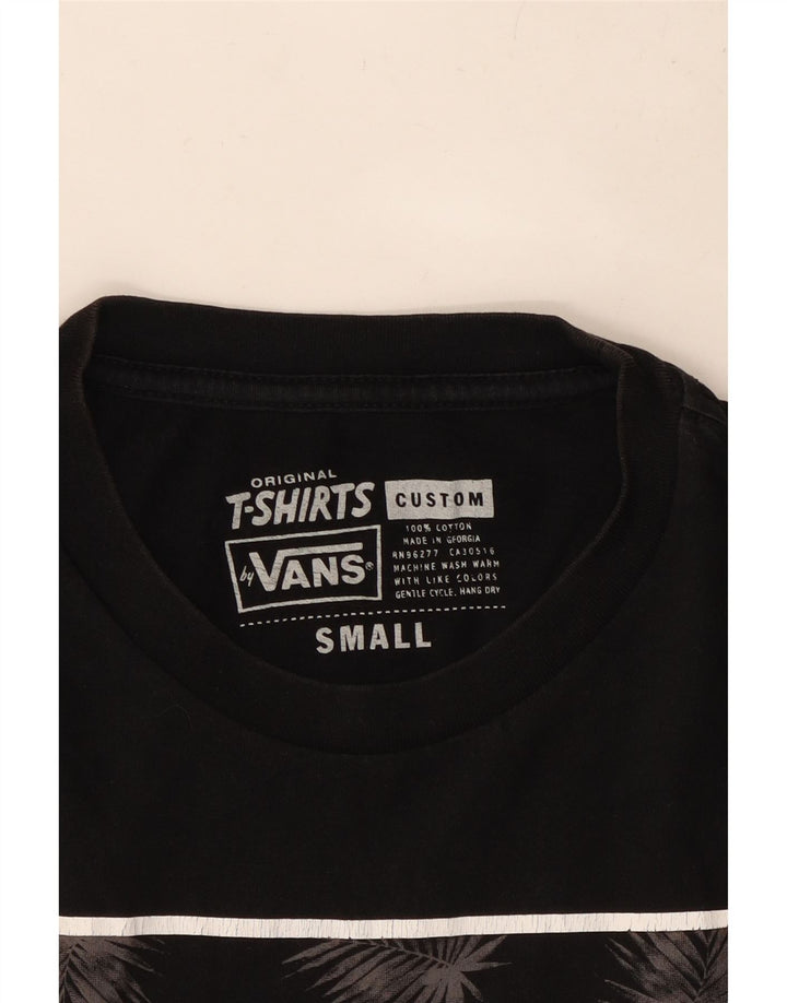 VANS Camiseta gráfica de ajuste personalizado para hombre Top pequeño de algodón negro
