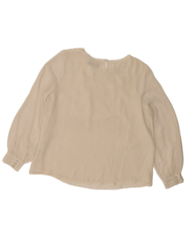 Marks & Spencer Blusa de manga larga autógrafo para mujer UK 46 Large Beige