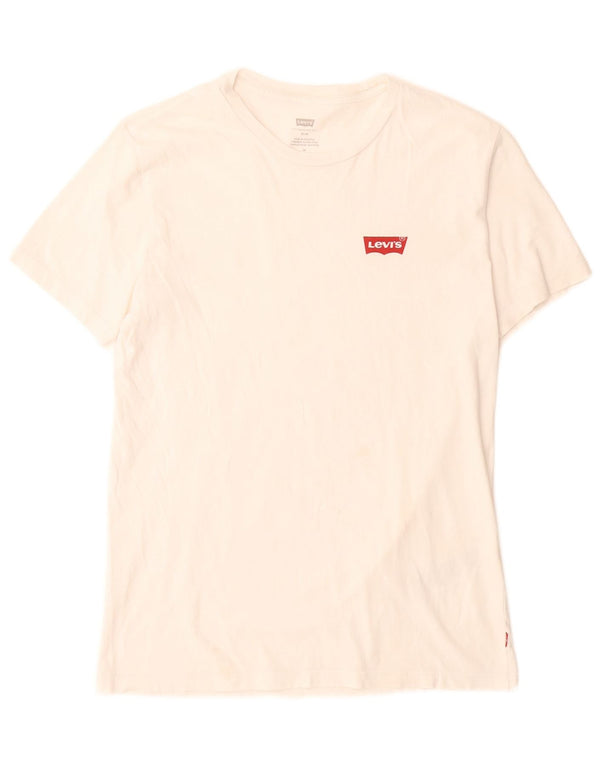 Levi's Hombre Camiseta Slim Top Medium Blanco Algodón
