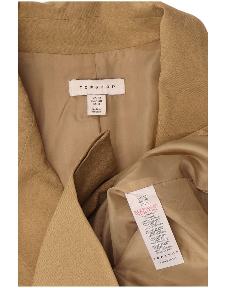 Topshop Chaqueta tipo blazer con doble botonadura para mujer UK 40 Poliéster beige medio
