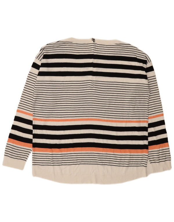 Benetton Jersey Con Cuello Barco Para Mujer UK 46 Large Multicolor Rayas