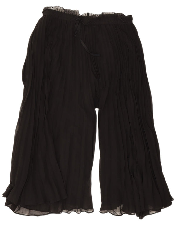 Zara Mujer Cullotes Pantalones Capri De Cintura Alta Mediano W28 L20 Negro