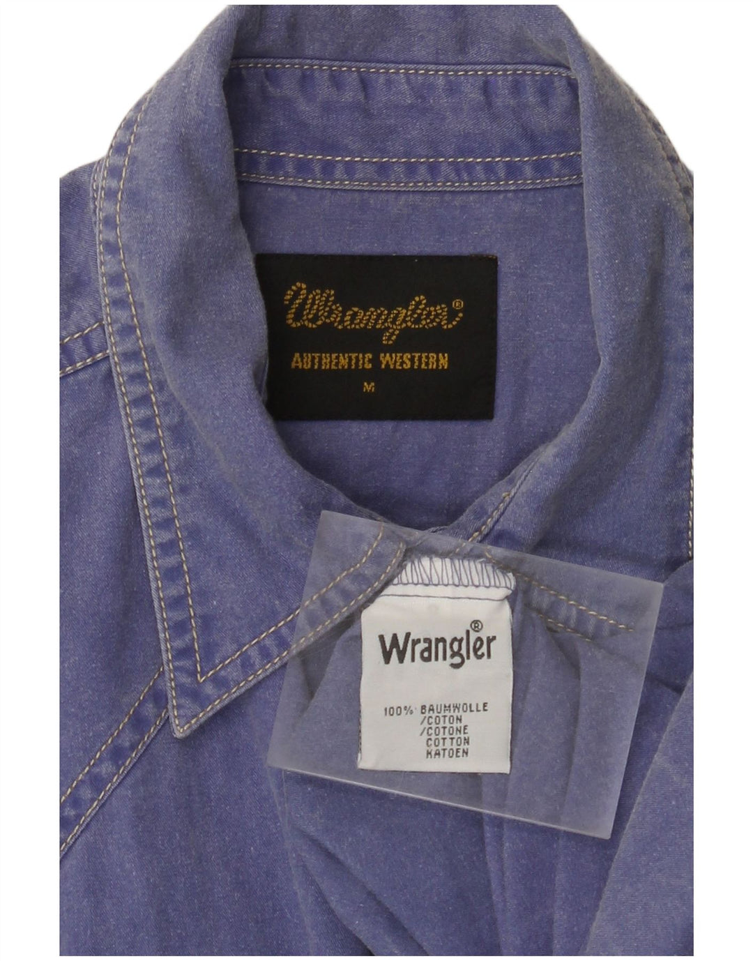 WRANGLER Camisa Hombre Algodón Azul Medio