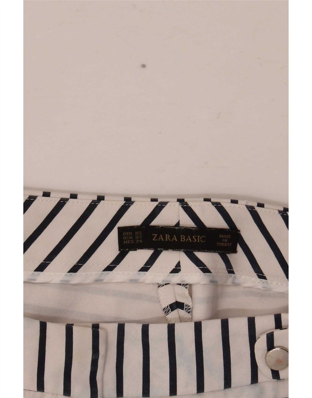 Zara Mujer Regular Casual Shorts XS W28 Blanco Rayas