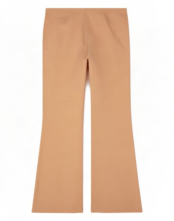 Pantalones Casuales Acampanados Para Mujer Benetton IT 42 Medium W30 L33 Algodón Beige