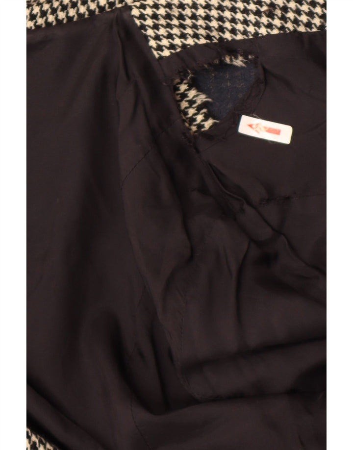 Griffe Chaqueta Blazer de 4 Botones para Mujer UK 10 Small Black Houndstooth