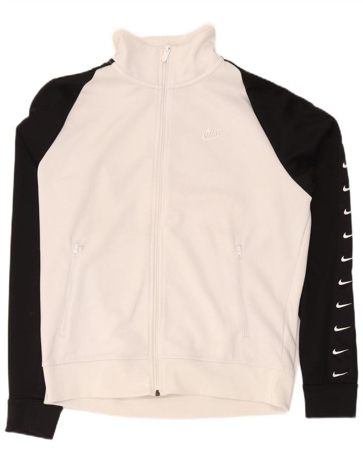 Nike - Chaqueta de chándal con gráfico para hombre, poliéster color block, color blanco medio