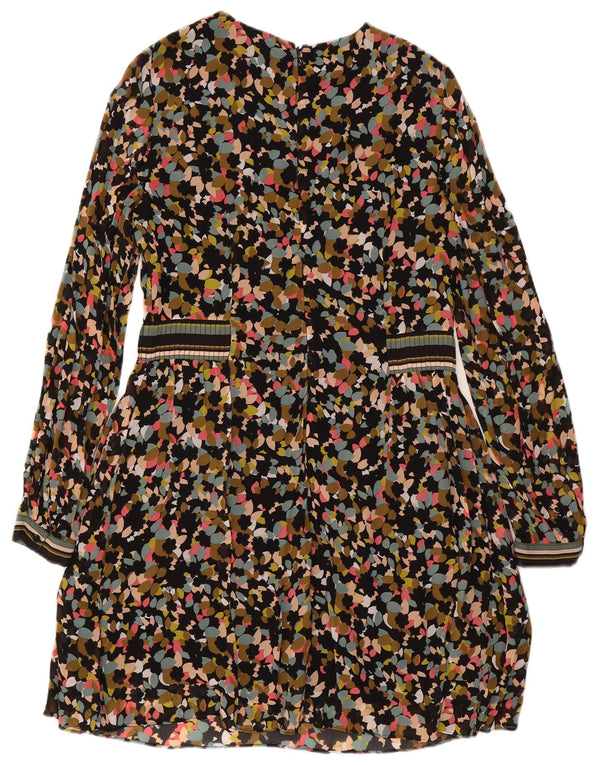 Reiss Vestido acampanado de manga larga para mujer UK 40 Small Multicolor Floral