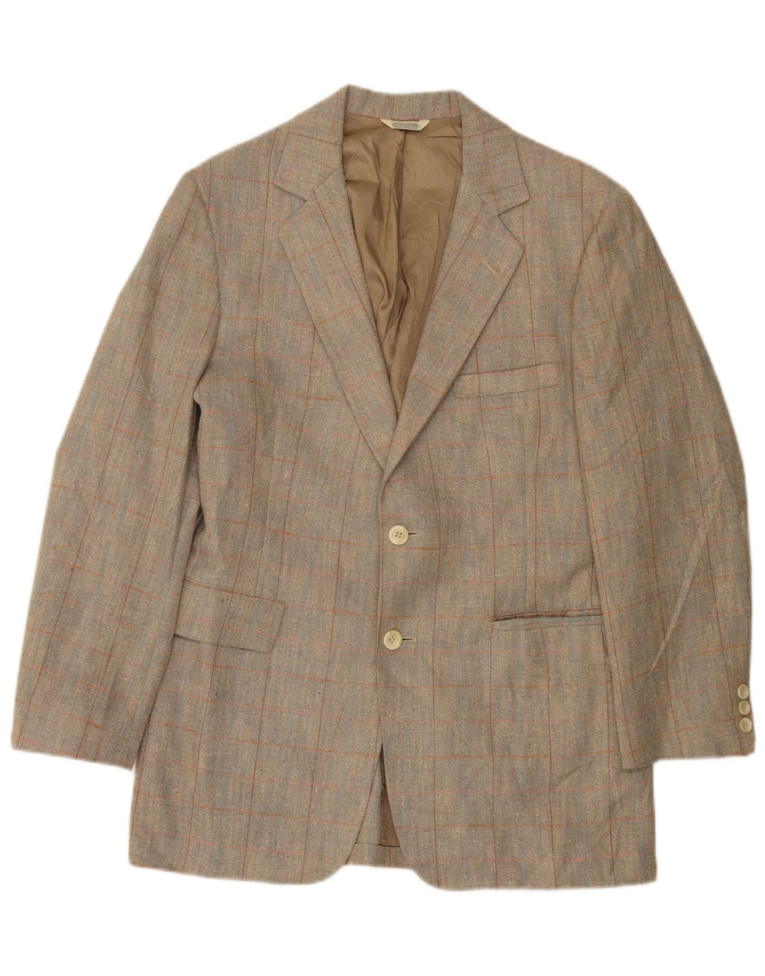Oakmont Chaqueta tipo blazer de 2 botones para hombre Talla 39 Cuadros marrón mediano