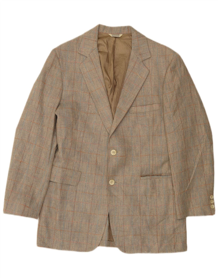 Oakmont Chaqueta tipo blazer de 2 botones para hombre Talla 39 Cuadros marrón mediano