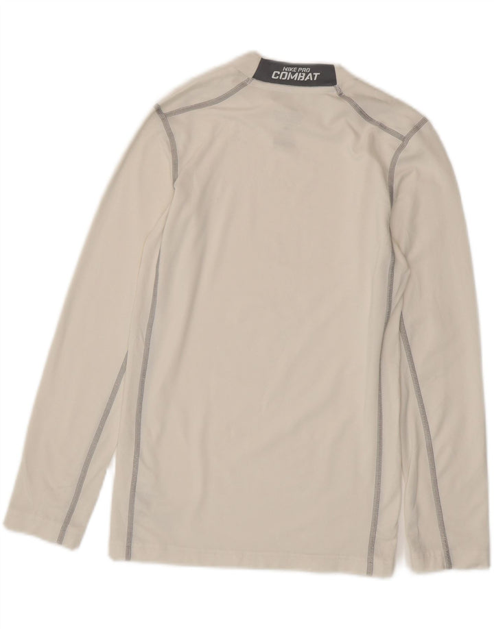 NIKE Mujer Dri Fit Top Manga Larga UK 40 XL Poliéster Color Block Blanco