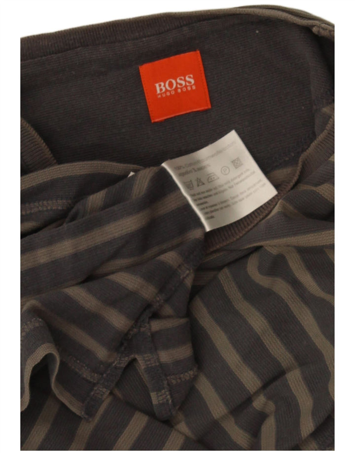 Camiseta Hugo Boss Hombre Top Algodón A Rayas Gris Medio