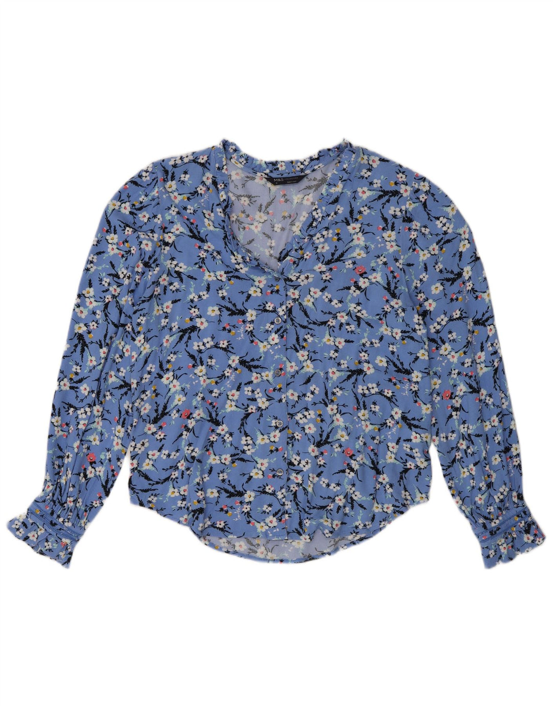 Marks & Spencer Blusa camisera extragrande para mujer UK 8 Small Blue Floral