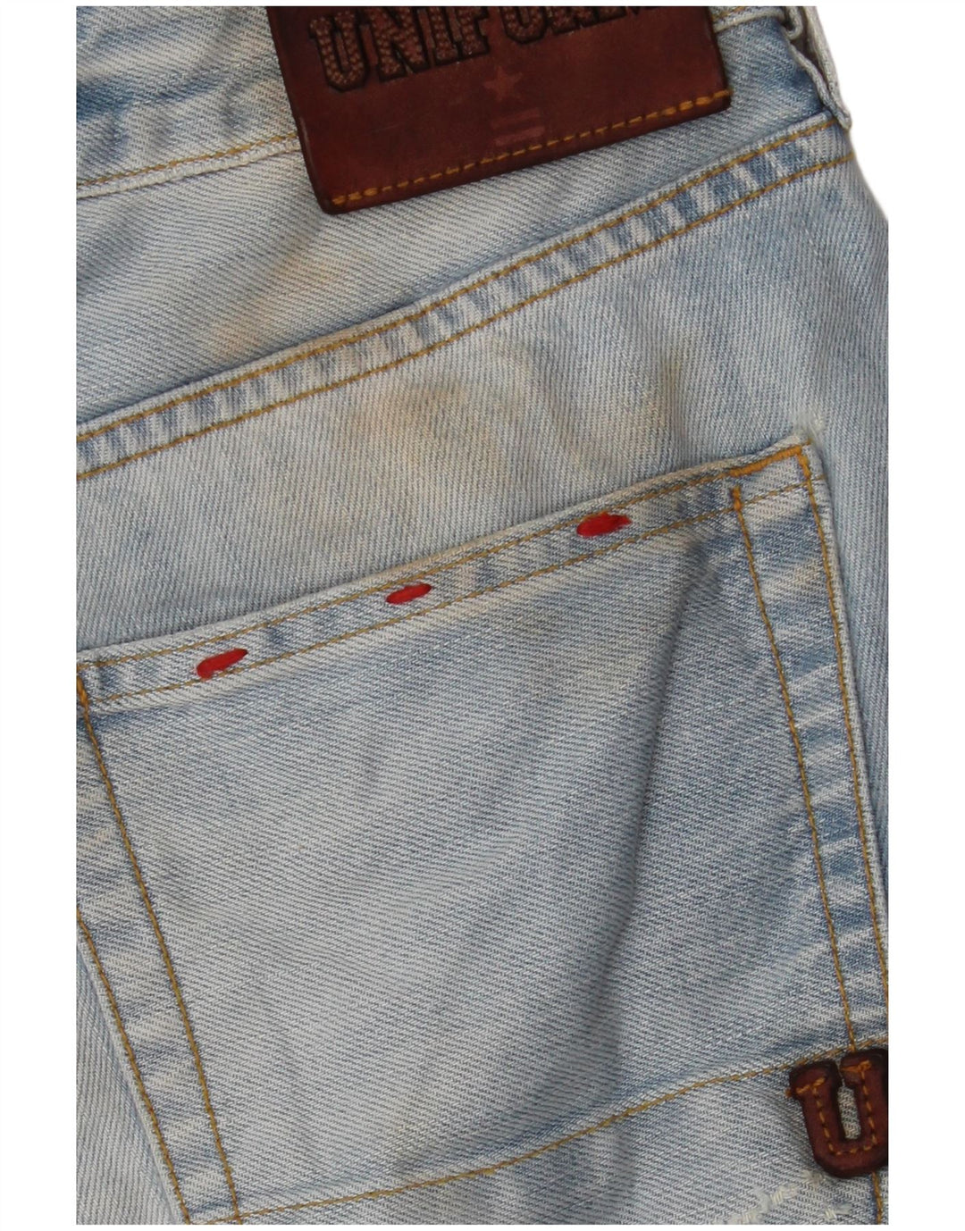 Pantalones cortos de mezclilla desgastados para hombre Uniform W30 Algodón azul medio