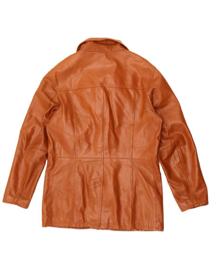 Vintage hombres chaqueta de cuero Reino Unido 36 pequeño marrón