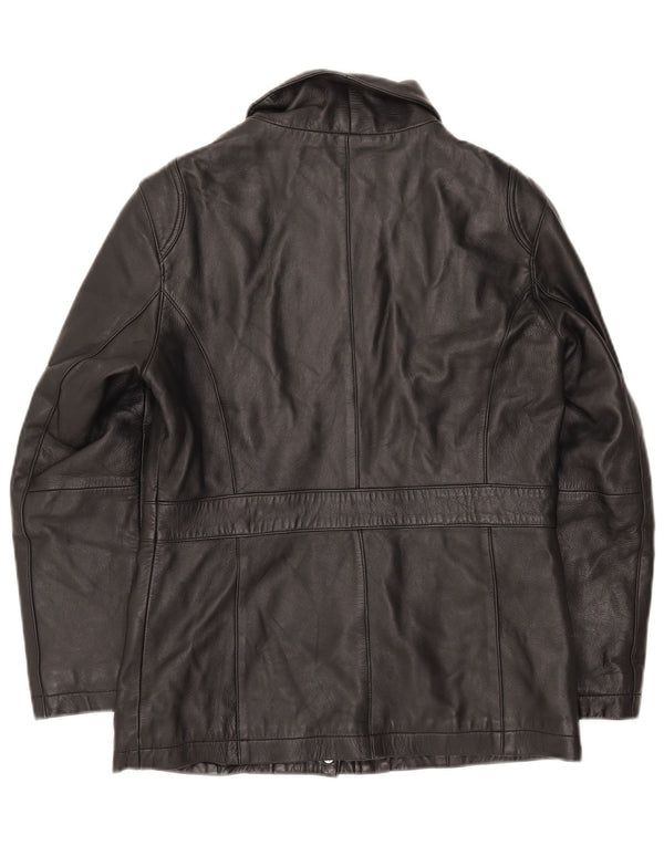 Vintage mujer chaqueta de cuero Reino Unido 10 pequeño negro