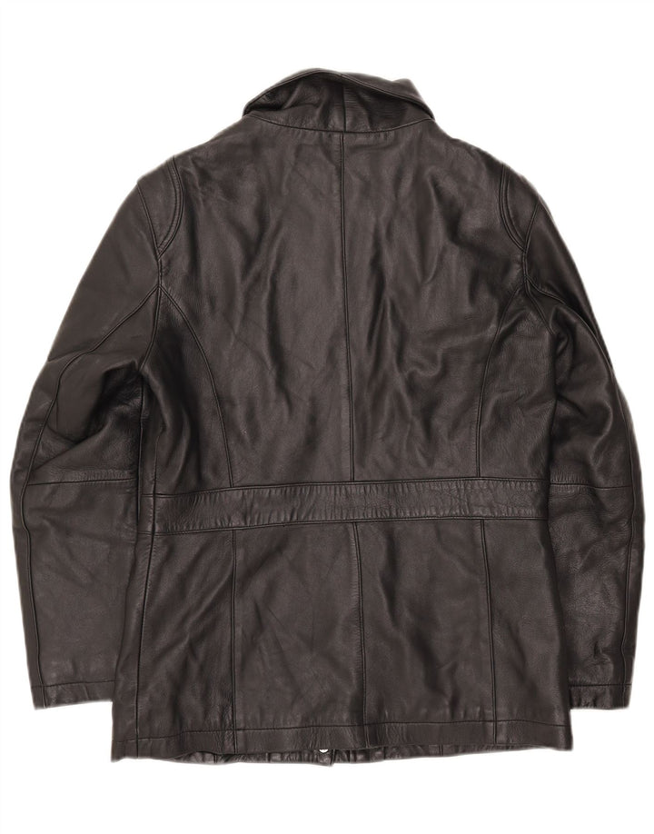 Vintage mujer chaqueta de cuero Reino Unido 10 pequeño negro