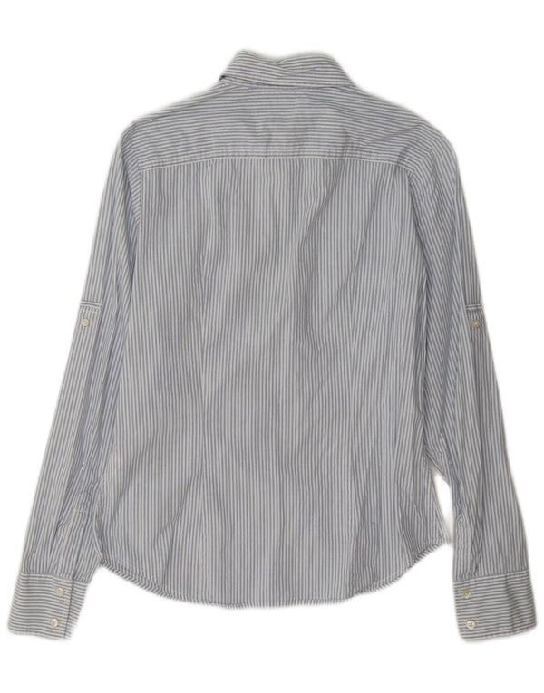 Tommy Hilfiger Camisa de manga larga para mujer UK 8 Small Algodón a rayas azules