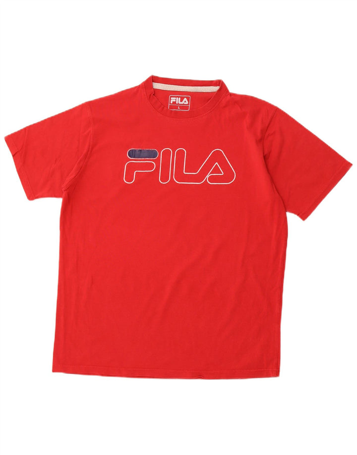 FILA - Camiseta gráfica para hombre, talla grande, color rojo