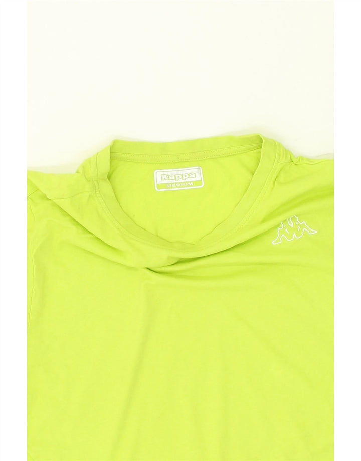 KAPPA Womens T-Shirt Top UK 14 Medium Yellow Cotton | Vintage Kappa | Thrift | Second-Hand Kappa | Used Clothing | Messina Hembry 