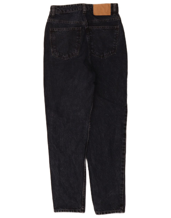 Zara Jeans Cónicos De Cintura Alta Para Mujer EU 34 2XS W24 L28 Azul Marino Algodón