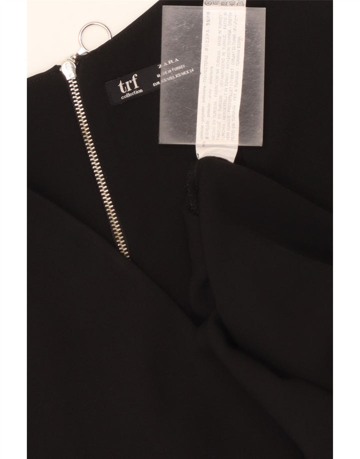 Zara Mujer Vestido Tent UK 6 XS Poliéster Negro