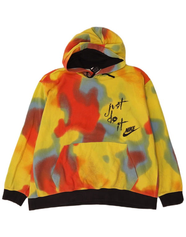 Nike - Sudadera con capucha gráfica para hombre, talla 2XL, algodón teñido anudado amarillo