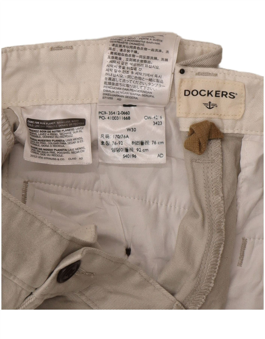 Dockers Shorts Cargo Hombre W30 Algodón Beige Medio