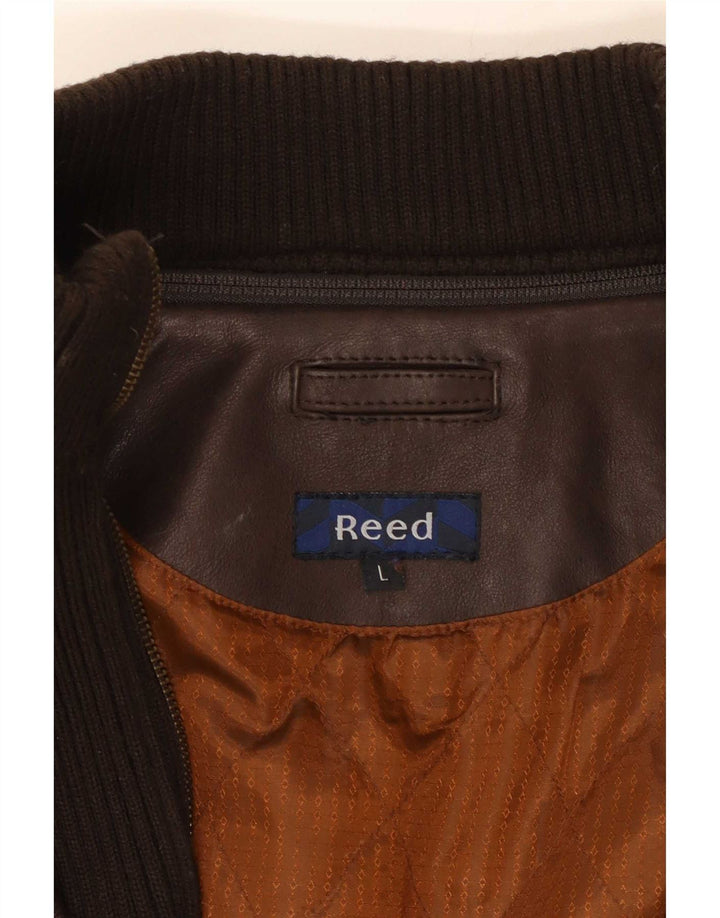Chaqueta de cuero para hombre Reed UK 40 Large Brown