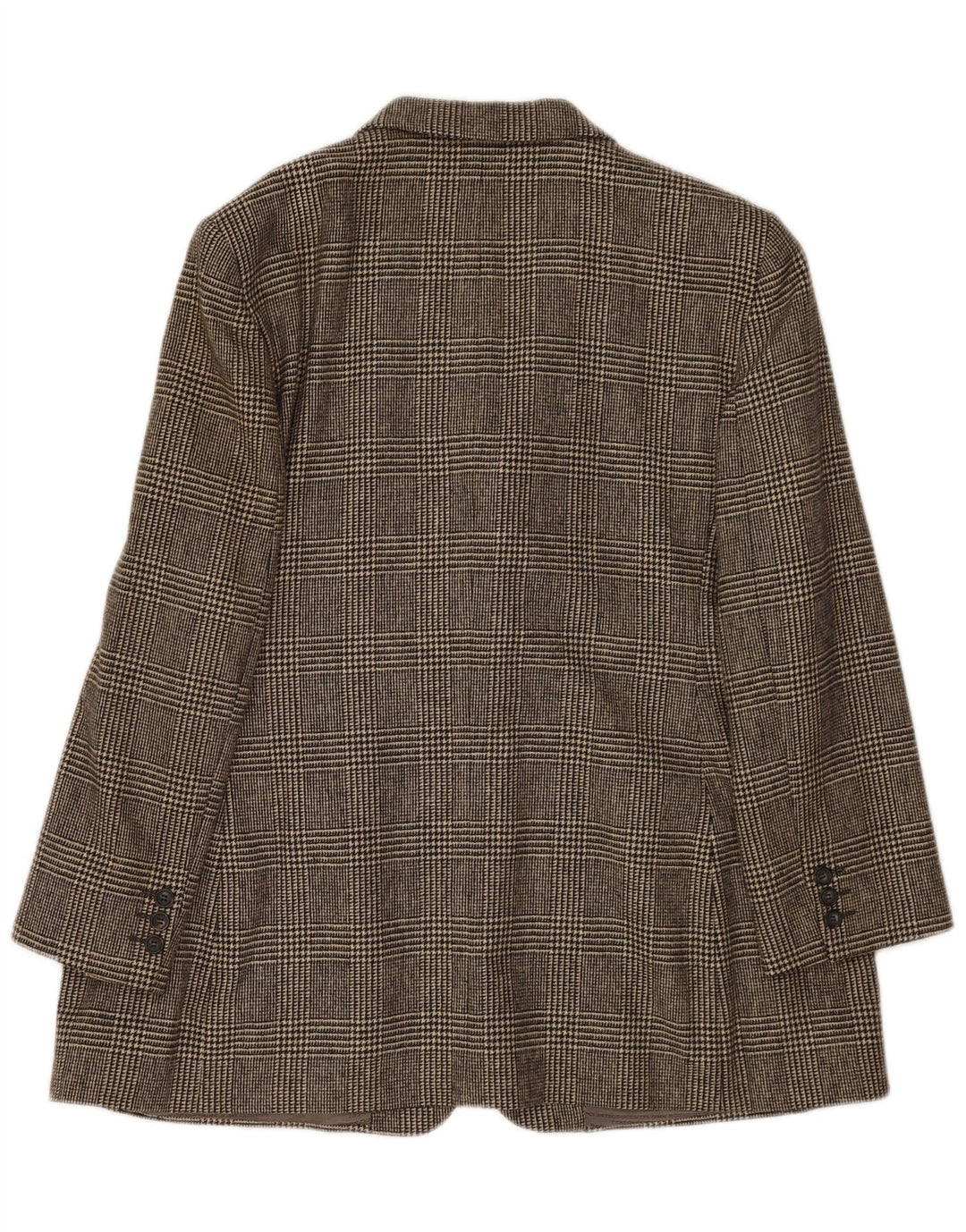 DAKS Chaqueta Blazer de 4 Botones para Mujer UK 18 XL Gris a Cuadros Lana Nueva