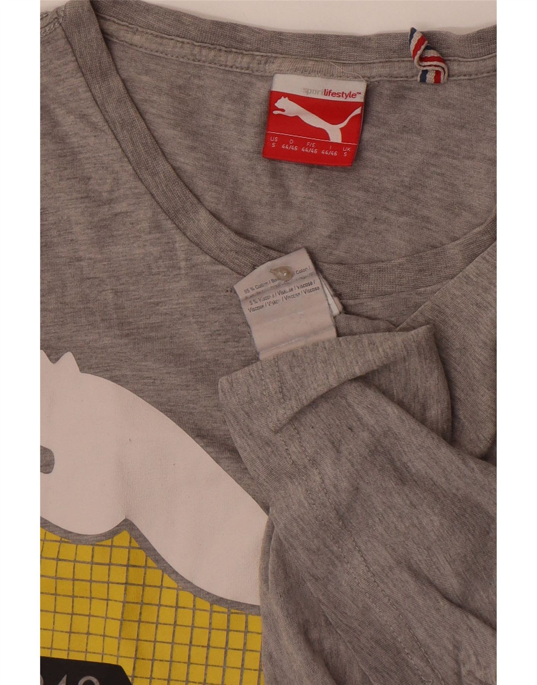 Puma - Camiseta gráfica para hombre, talla pequeña, algodón gris