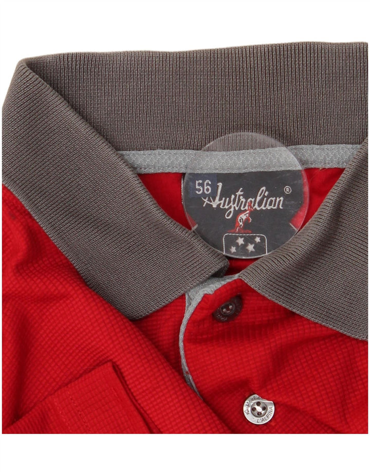 AUSTRALIAN L'ALPINA Polo para hombre IT 56 XL Rojo Colorblock