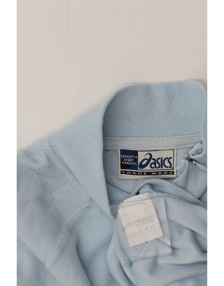 Asics - Jersey de forro polar con cremallera para mujer, talla 40, poliéster azul medio