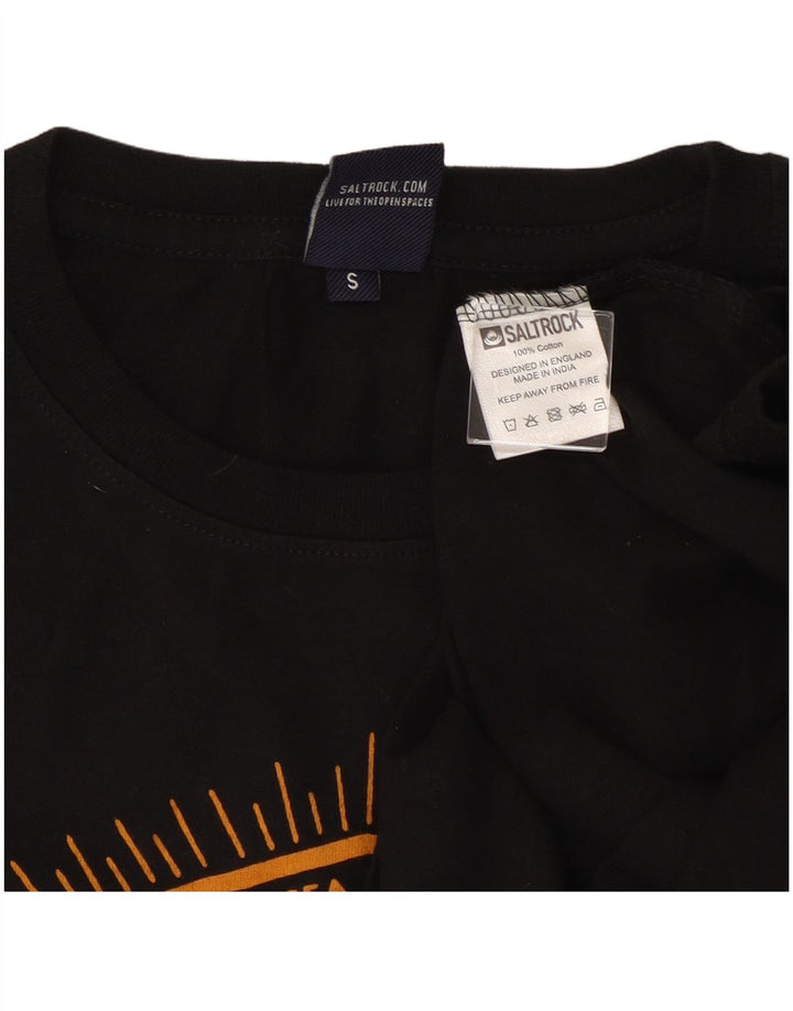 Saltrock - Camiseta gráfica para hombre, talla pequeña, algodón negro