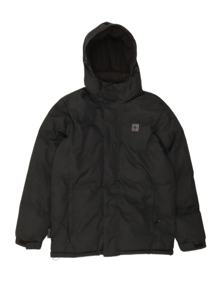 MOUNTAIN WAREHOUSE Mens Hooded Padded Jacket UK 36 Small Black Polyester Vintage Mountain Warehouse and Second-Hand Mountain Warehouse from Messina Hembry 