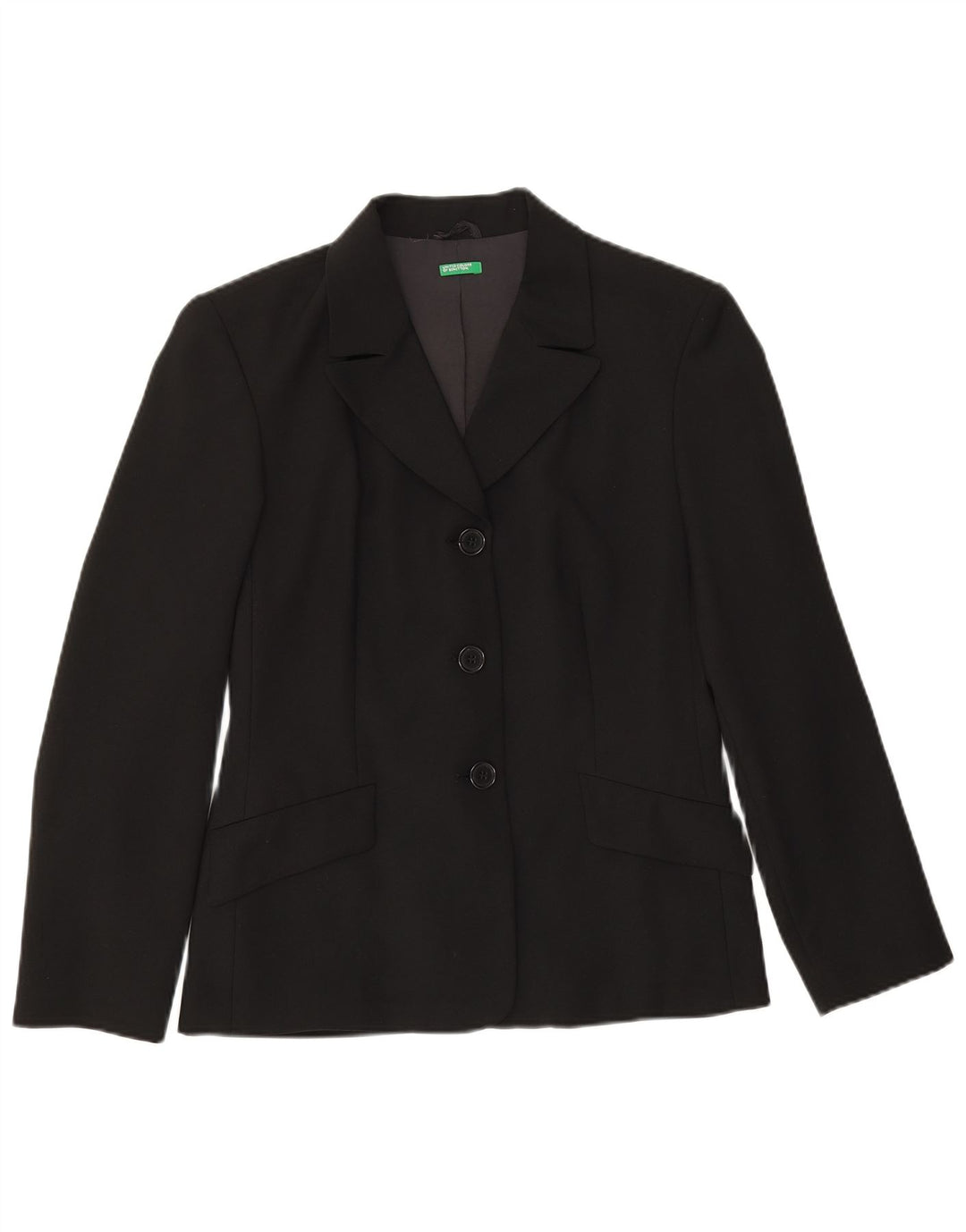 Benetton Blazer De 3 Botones IT 42 Medium Negro Poliéster