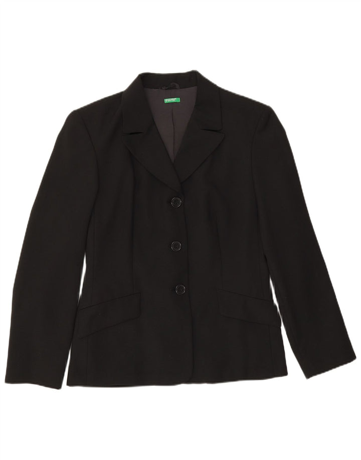 Benetton Blazer De 3 Botones IT 42 Medium Negro Poliéster