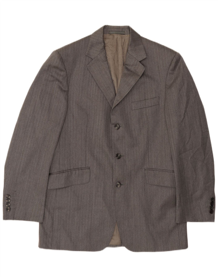 Aquascutum Chaqueta tipo blazer de 3 botones para hombre UK 40 Large Grey Wool