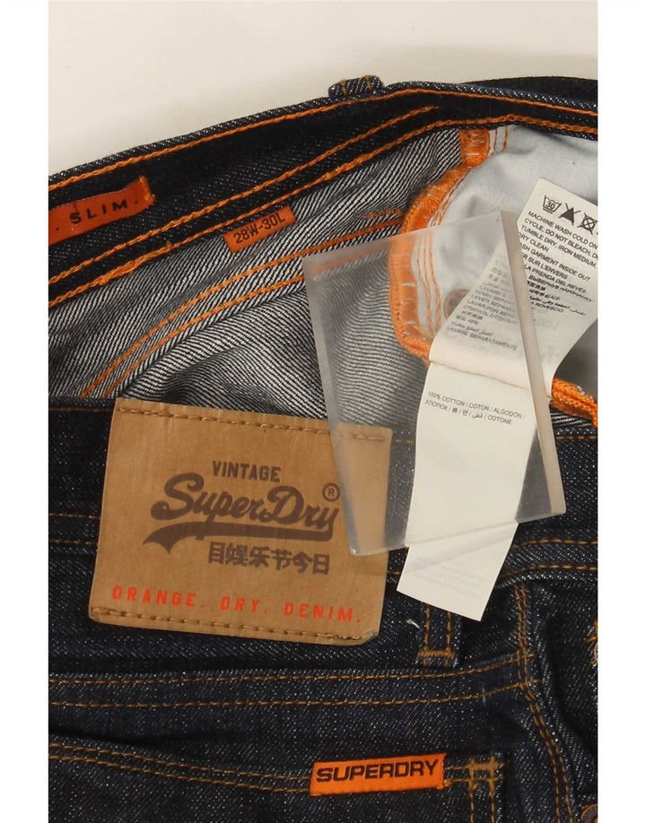 Superdry Vaqueros ajustados para hombre W28 L30 Algodón azul marino