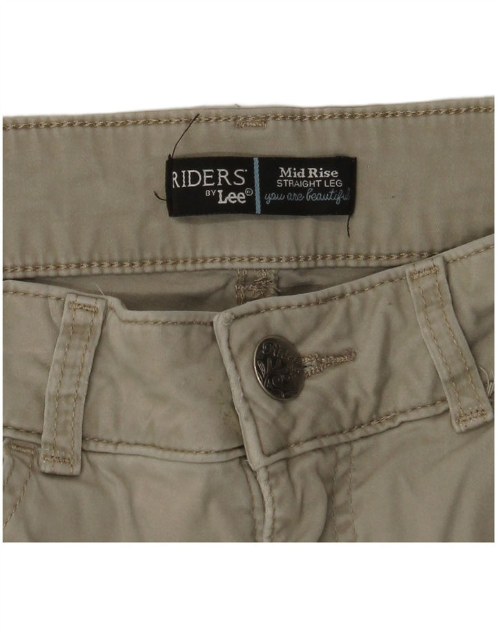 LEE Mujer Riders Mid Rise Pantalones Casuales Rectos W30 L28 Beige