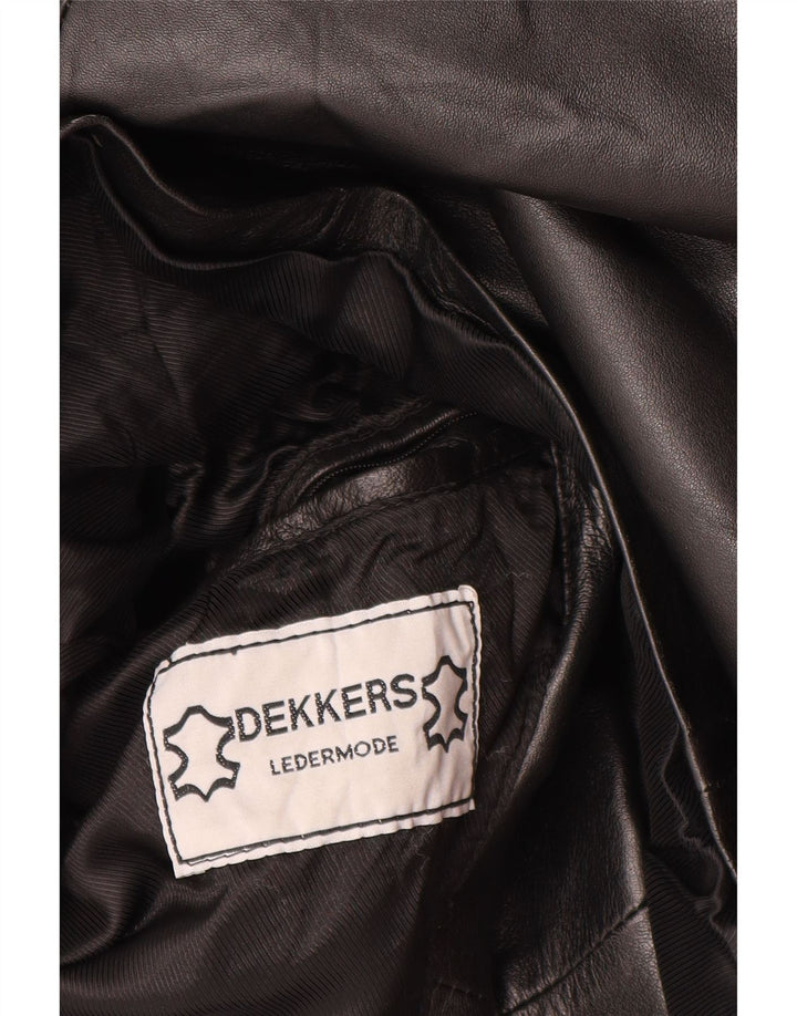 Chaqueta de cuero vintage para hombre Reino Unido 42 XL cuero negro