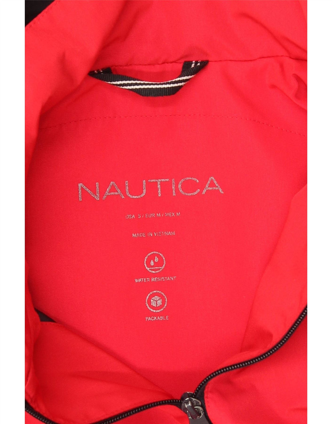 Nautica Chubasquero con capucha para hombre UK 12 Medio rojo Poliéster