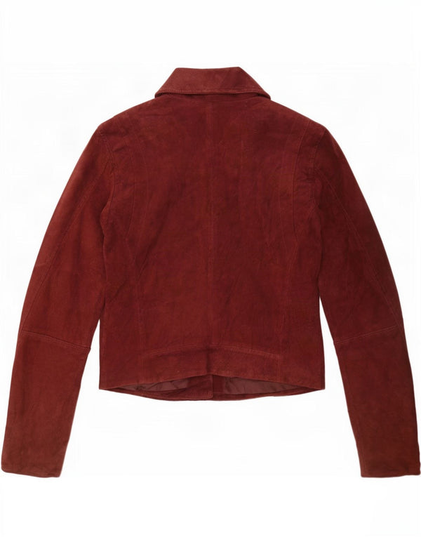 Stradivarius Chaqueta Biker de Ante para Mujer UK 10 Small Cuero Marrón